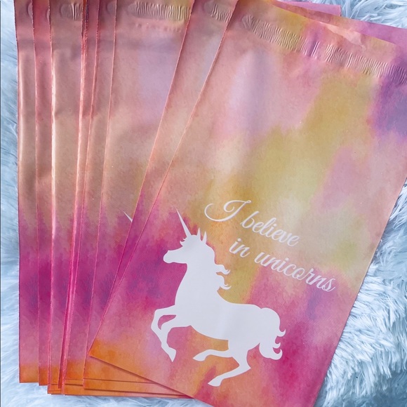 20 6x9 Pink Unicorn Poly Mailers shipping bags 4/$20 - Picture 9 of 13